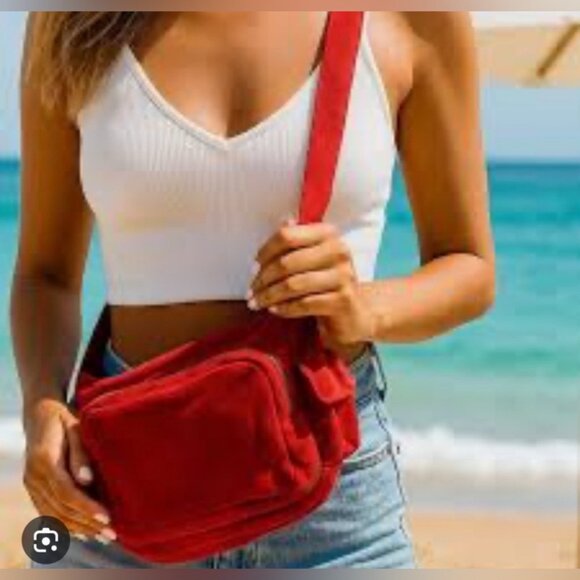 new FREE PEOPLE genuine suede siren shoulder bag - Picture 2 of 4